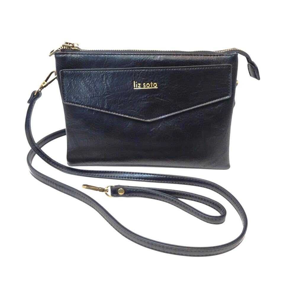 Liz Soto Black Crossbody Bag – 5 Sections – Wristlet/Clutch Option